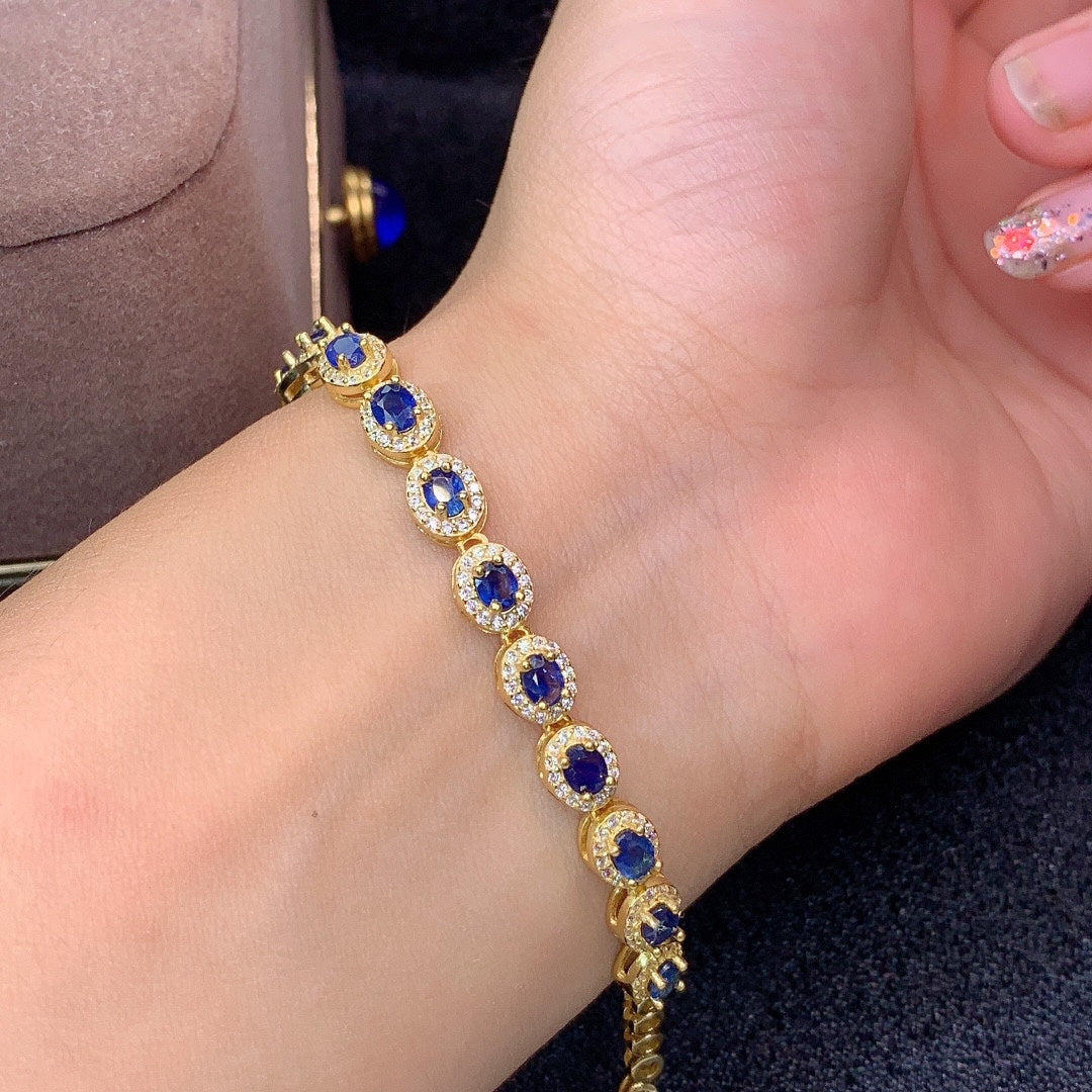 Natural Sri Lanka Sapphire Bracelet Crystals