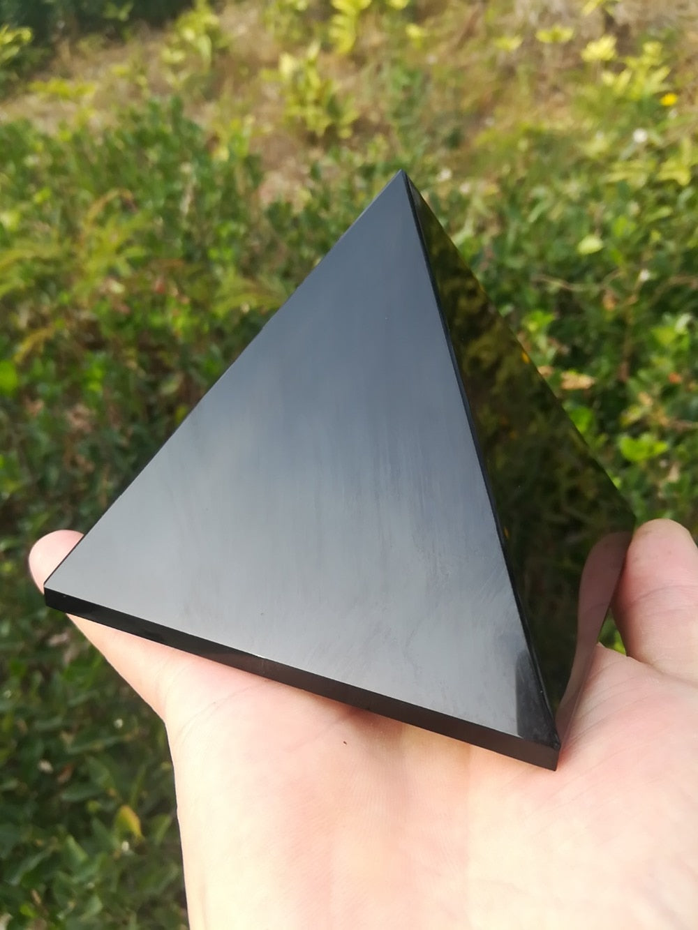 4-10cm Black Obsidian Healing Pyramid Natural Mineral Triangled Crystal Point wholesale