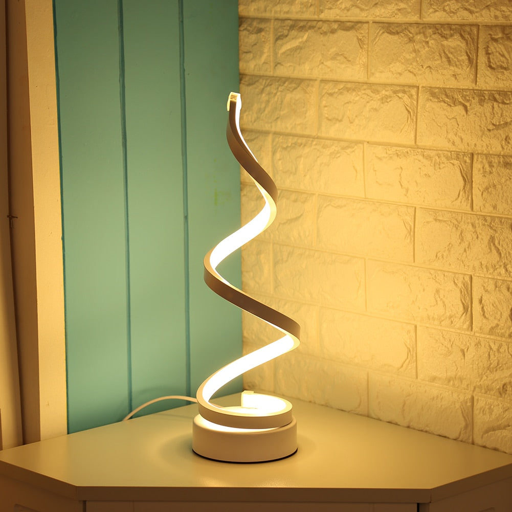 Acrylic Iron Curved Modern Spiral LED